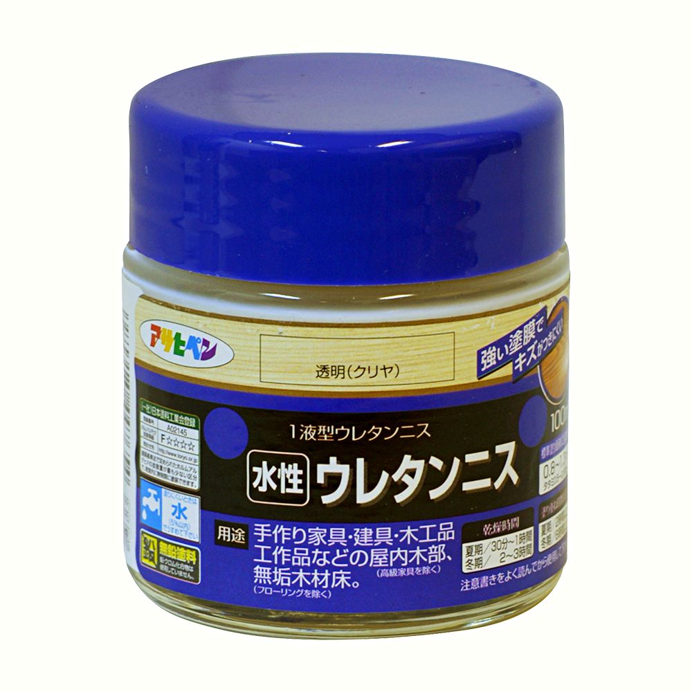 アサヒペン 水性ウレタンニス 100ml 透明(クリヤ)