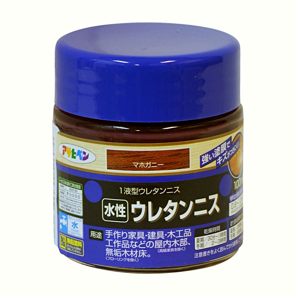 Asahipen Water-Based Urethane Varnish 100ml Mahogany