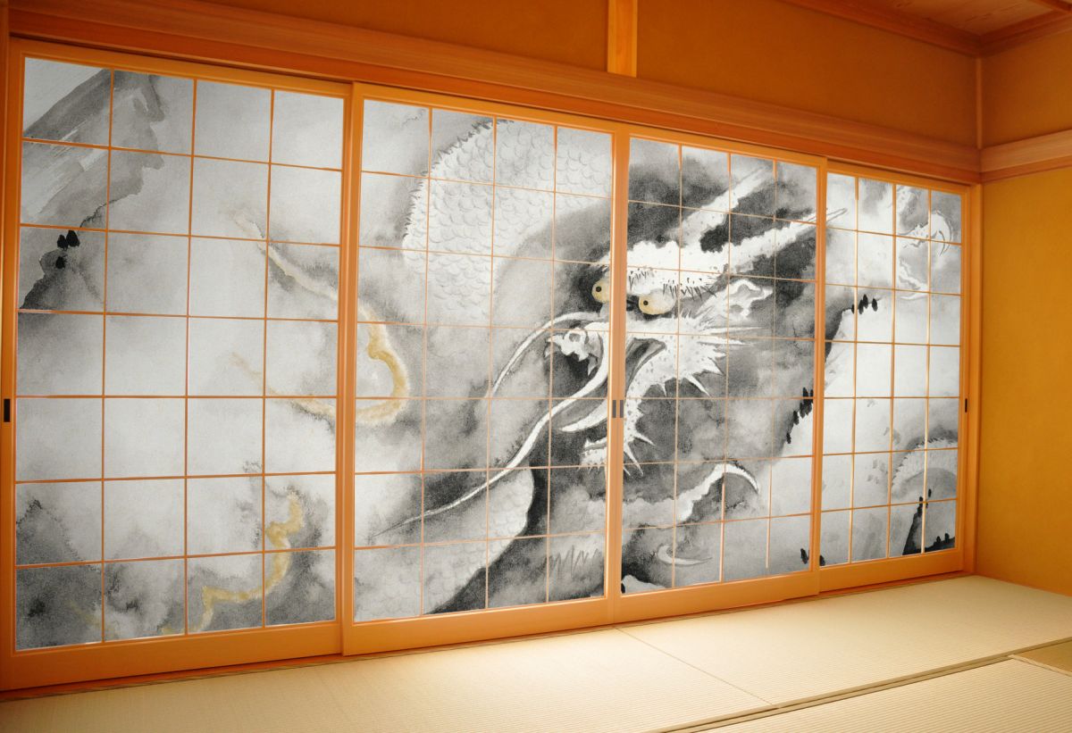 障子紙 三尺四枚建て 日本の名画 横山大観 龍興而致雲 TFT_010S 4枚1組