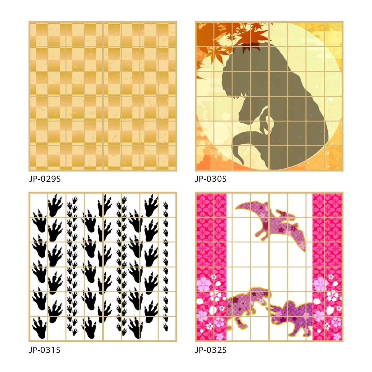 Dinosaur Kingdom Series Monochrome Dinosaur Allover Pattern Shoji Paper 92cm x 184cm 2 pieces JP-017S Glue Type Asahipen Dinosaur Ancient Powerful Pattern Japanese Room Western Room Western Style Modern Interior