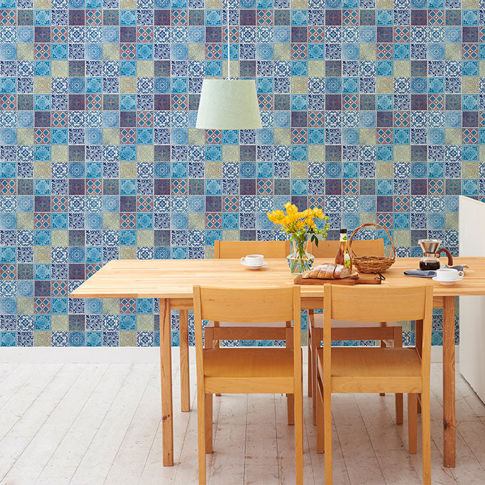 壁紙 シール のり付き ハガセルーノ 65cm×90cm ランダムタイル 補修 クロス はがせる壁紙 リメイクシート 張り替え DIY おしゃれ 粘着シート HR-031 アサヒペン