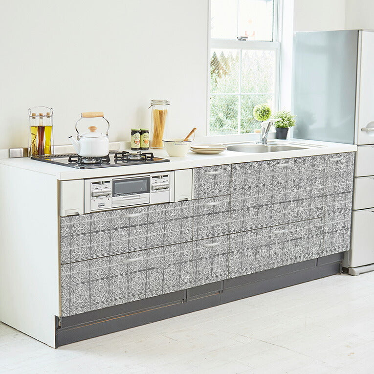 壁紙 シール のり付き ハガセルーノ 65cm×2.7m グレーモロッコタイル 補修 クロス はがせる壁紙 リメイクシート 張り替え DIY おしゃれ 粘着シート HRL-010 アサヒペン