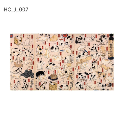 貼ってはがせる壁紙シート アートシリーズ 和の巨匠たち 日本の名画 HC_J_007 歌川国芳 其まゝ地口  猫飼好五十三疋 シールタイプ 幅約120cm×高さ約66cm 1枚入り アサヒペン