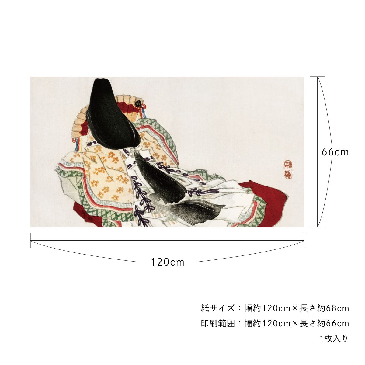 貼ってはがせる壁紙シート アートシリーズ 和の巨匠たち 日本の名画 HC_J_011 幸野楳嶺 源氏物語 若紫 シールタイプ 幅約120cm×高さ約66cm 1枚入り アサヒペン