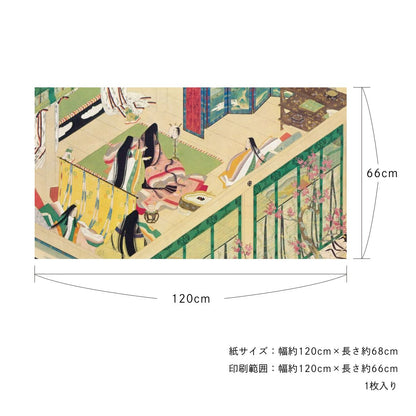 貼ってはがせる壁紙シート アートシリーズ 和の巨匠たち 日本の名画 HC_J_012 松岡映丘 みぐしあげ シールタイプ 幅約120cm×高さ約66cm 1枚入り アサヒペン