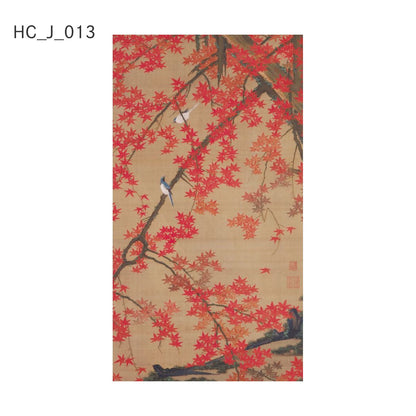 貼ってはがせる壁紙シート アートシリーズ 和の巨匠たち 日本の名画 HC_J_013 伊藤若冲 紅葉小禽図 シールタイプ 幅約66cm×高さ約120cm 1枚入り アサヒペン