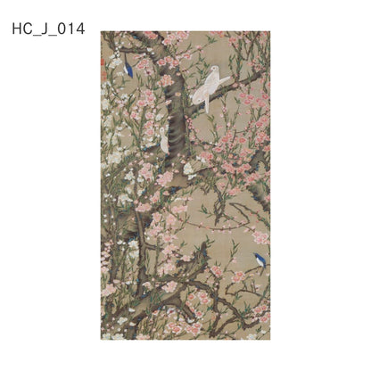 貼ってはがせる壁紙シート アートシリーズ 和の巨匠たち 日本の名画 HC_J_014 伊藤若冲 桃花小禽図 シールタイプ 幅約66cm×高さ約120cm 1枚入り アサヒペン