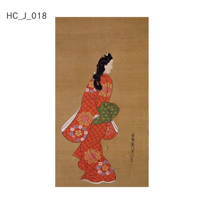 貼ってはがせる壁紙シート アートシリーズ 和の巨匠たち 日本の名画 HC_J_018 菱川師宣 見返り美人図 シールタイプ 幅約66cm×高さ約120cm 1枚入り アサヒペン