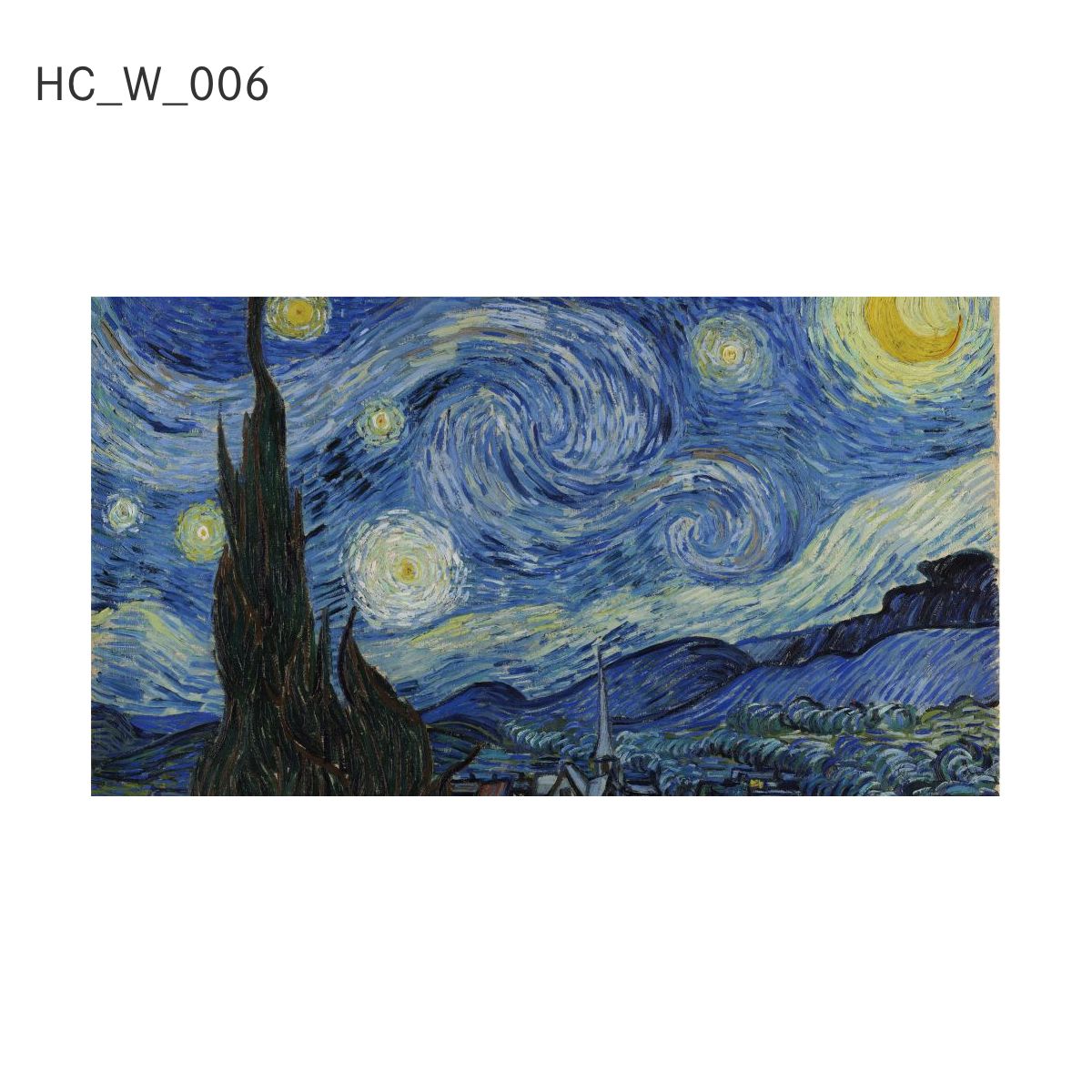 Asahipen Peel-and-Stick Wallpaper Sheet, Art Series: Western Masters, World Masterpieces, HC_W_006, Van Gogh's Starry Night, Sticker Type, Approx. 120cm Wide x 66cm High, 1 Sheet