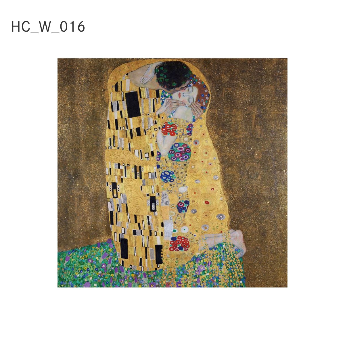 Asahipen Peel-and-Stick Wallpaper Sheet, Art Series, Western Masters, World Masterpieces, HC_W_016, Klimt's "The Kiss," Sticker Type, Approx. 66cm Wide x 66cm High, 1 Sheet
