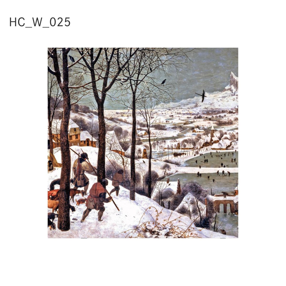 貼ってはがせる壁紙シート アートシリーズ 西洋の巨匠たち 世界の名画 HC_W_025 ブリューゲル 雪中の狩人 シールタイプ 幅約66cm×高さ約66cm 1枚入り アサヒペン