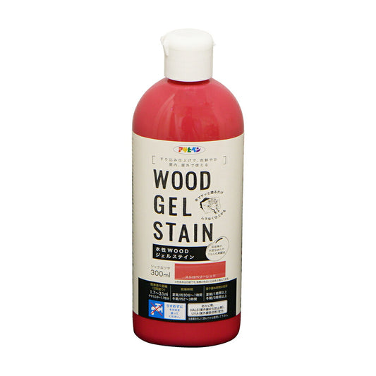 アサヒペン 水性WOODジェルステイン 300ml ストロベリーレッド