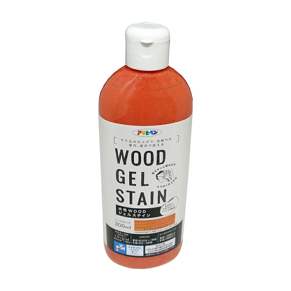 Asahipen Water-Based WOOD Gel Stain 300ml Carrot Orange