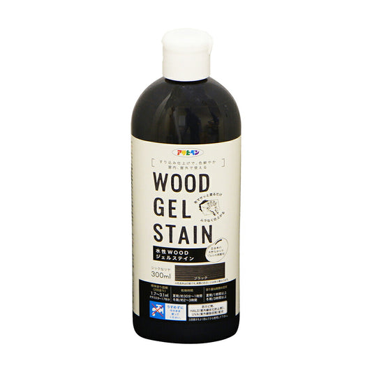 アサヒペン 水性WOODジェルステイン 300ml ブラック