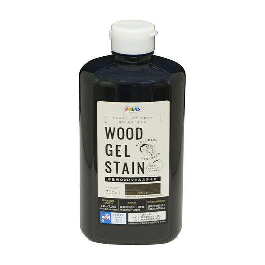 アサヒペン 水性WOODジェルステイン 700ml ブラック