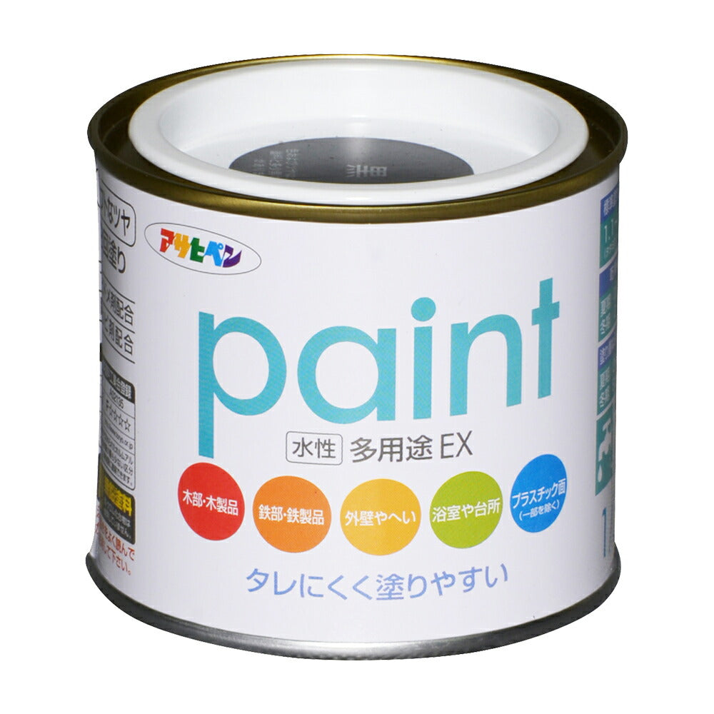 Asahipen Water-Based Multi-Purpose EX Water-Based Paint 1/5L Black