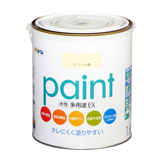 Asahipen Water-Based Multi-Purpose EX Water-Based Paint 1.6L Cream Color