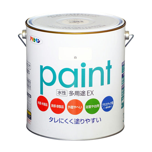 Asahipen Water-Based Multi-Purpose EX Water-Based Paint 3L White