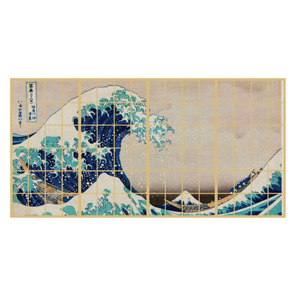 Shoji paper, Japanese masterpiece, Ukiyo-e, Katsushika Hokusai, Thirty-six Views of Mount Fuji, The Great Wave off Kanagawa, TFT_013S, set of 4, glue-type, width 91cm x length 182cm, Asahipen