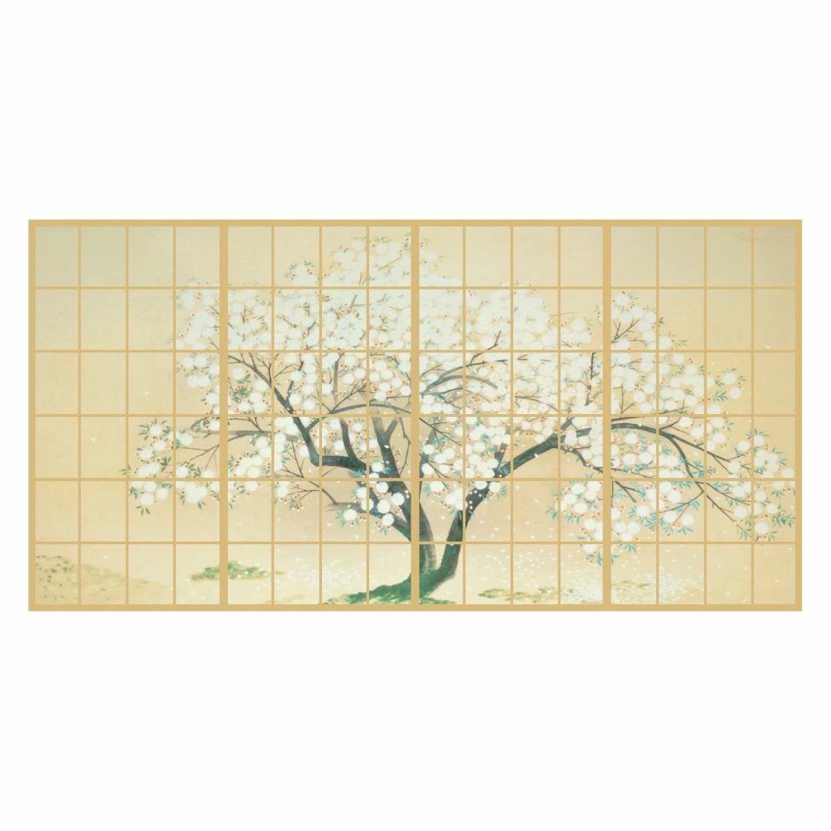 障子紙 日本の名画 小林古径 清姫 入相桜 TFT_015S 4枚1組 のりで貼るタイプ 幅91cm×長さ182cm アサヒペン