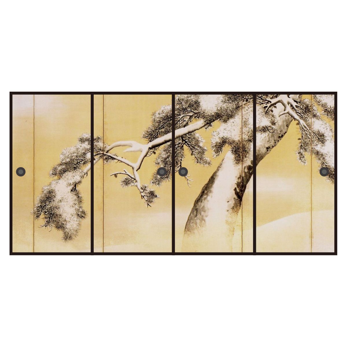 ふすま紙 日本の名画 円山応挙 雪松図屏風 右隻 TFT_014F 幅91cm×長さ