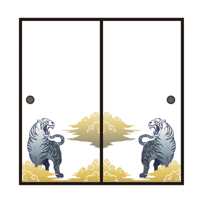 Animal design sliding door paper Tiger scroll tiger_03F Double cloud white tiger 92cm x 182cm 2 sheets included Glue type Asahipen Year of the Tiger Zodiac White Tiger Tiger Stylish Unique Western style Japanese pattern Art Design Modern