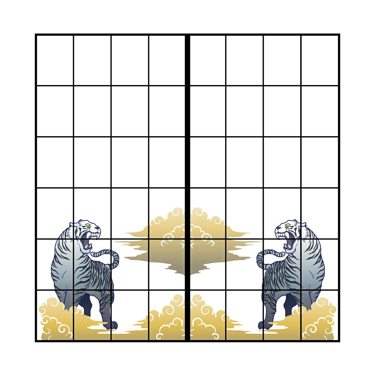 障子 アニマル デザイン障子紙 虎の巻 tiger_03S 双雲の白虎 92cm