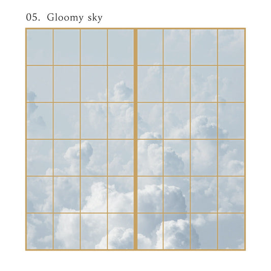 障子 空もよう障子紙 sky-05S Gloomy sky 91cm×182cm 2枚1組 のり貼りタイプ 障子紙 しょうじ紙 しょうじ モダン アサヒペン<br>おしゃれ 洋風 空 くもり空 雲 曇り 柄 アート デザイン<br>