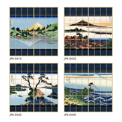 Shoji Paper Japanese Pattern Ukiyoe Katsushika Hokusai Soshu 2 Sheets 1 Set Glue Type Width 91cm x Length 182cm Shoji Shoji Paper Shoji Modern Asahipen JPK-047S