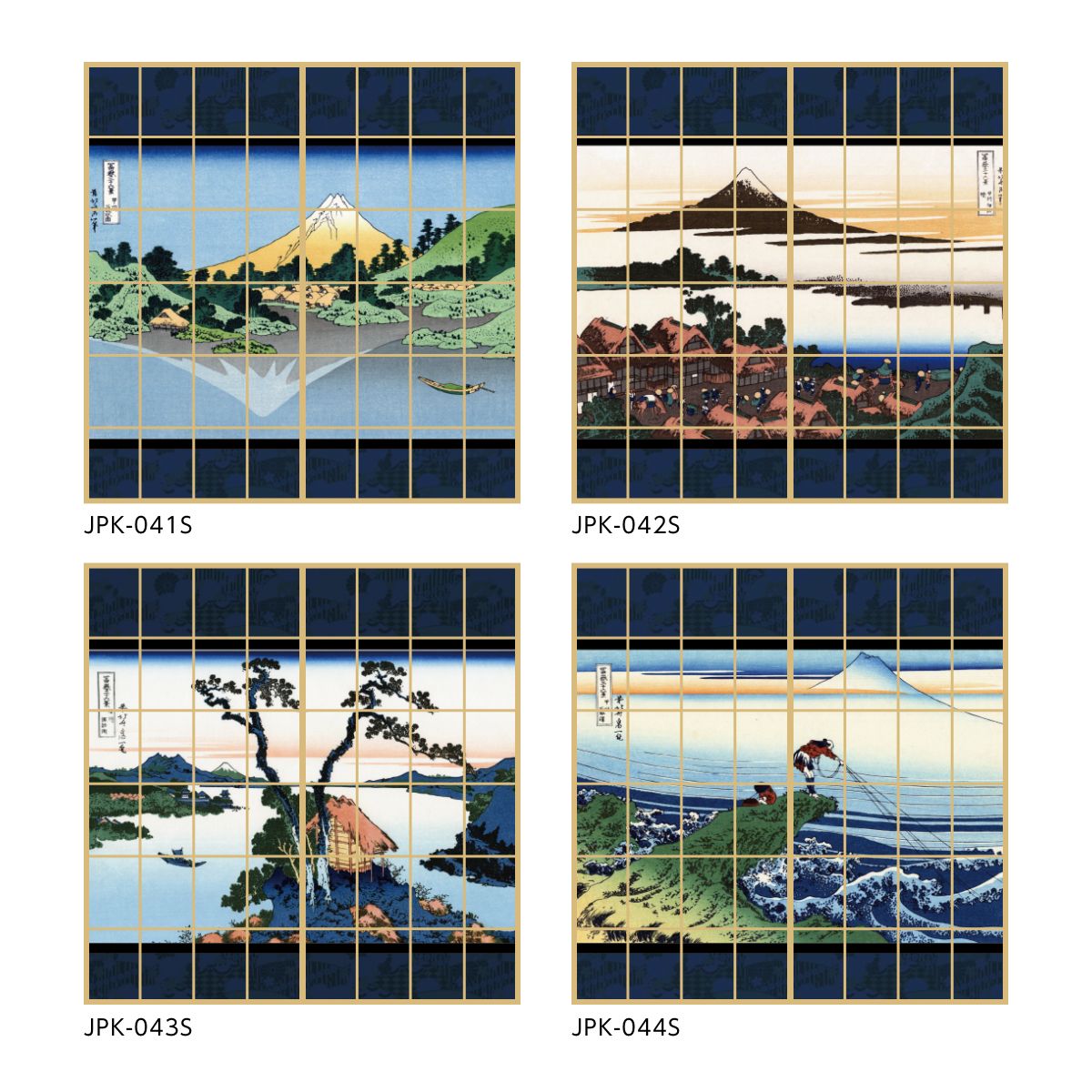Shoji Paper Japanese Pattern Ukiyoe Katsushika Hokusai Daifuji 2 Sheets 1 Set Glue Type Width 91cm x Length 182cm Shoji Shoji Paper Shoji Modern Asahipen JPK-050S