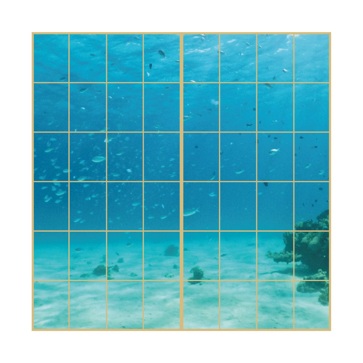 Sea Pattern Seabed Shoji Paper 92cm x 182cm 2 sheets Glue Type Asahipen Nature Sea Horizon Wave Pattern Japanese Room Western Style Modern Interior sea-05S
