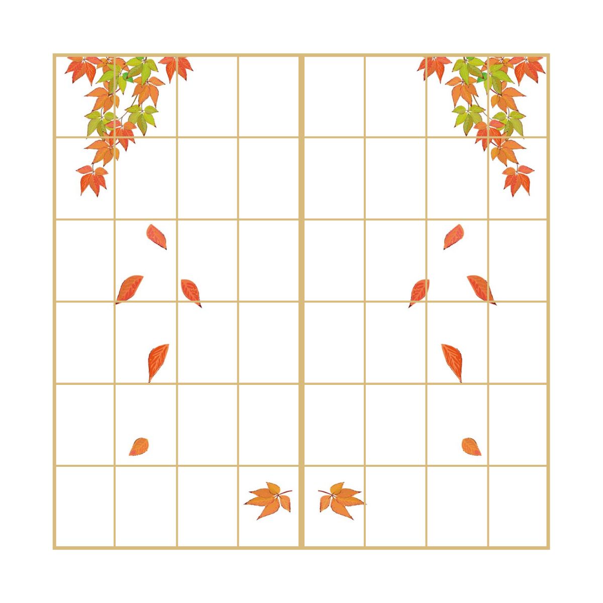 Seasonal Flower Shoji Paper, Cherry Blossoms, Autumn Leaves, Shoji Paper, 92cm x 182cm, 2 sheets, FLW-3S, Glue Type, Asahipen, Nature, Flowers, Seasons, Pattern, Japanese Room, Western Room, Western Style, Modern Interior