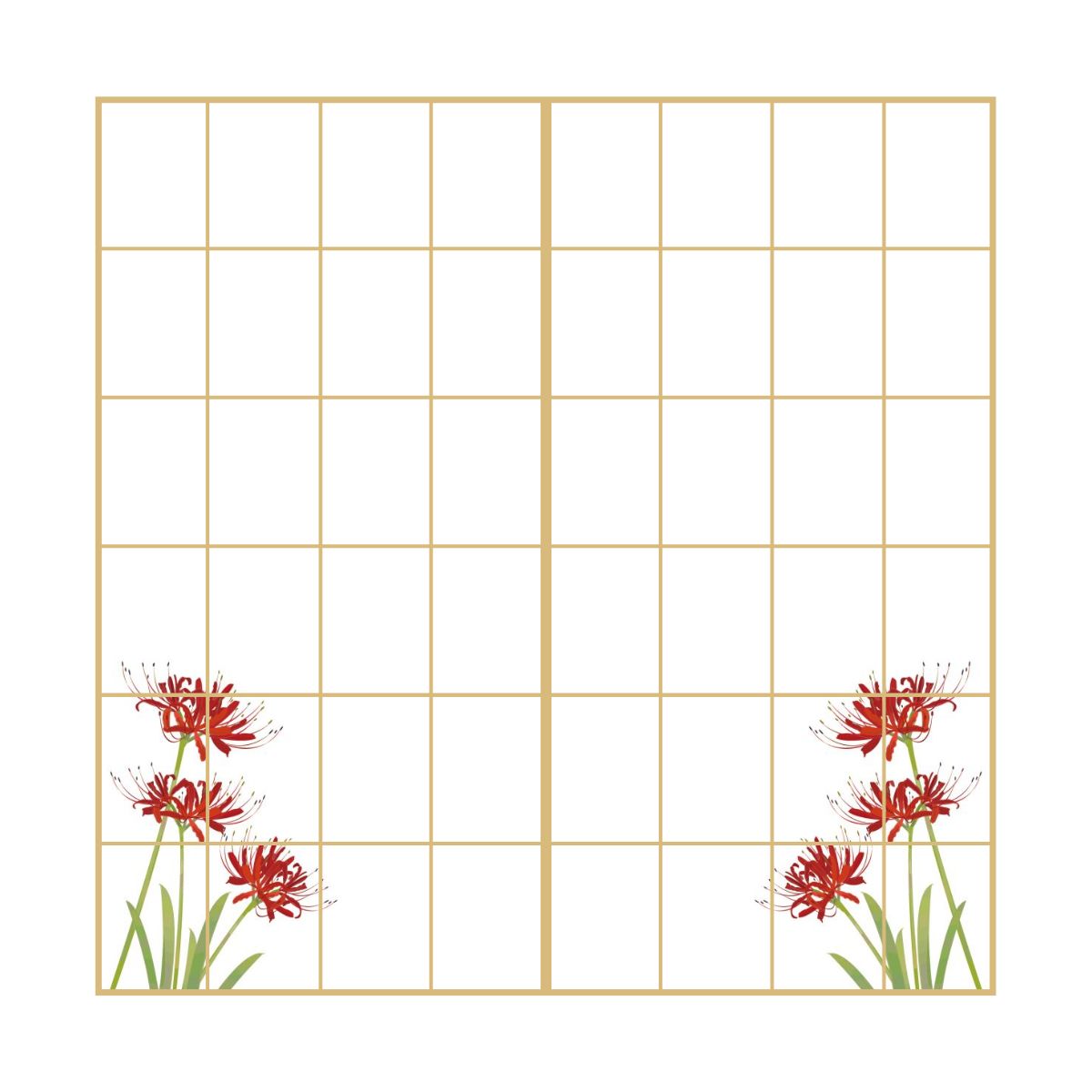 Seasonal flower shoji paper, cherry blossom red spider lily, shoji paper, 92cm x 182cm, 2 sheets, FLW-8S, glue type, Asahipen, natural, flowering, seasonal pattern, Japanese room, Western room, Western style, modern interior