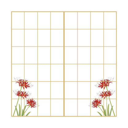 Seasonal flower shoji paper, cherry blossom red spider lily, shoji paper, 92cm x 182cm, 2 sheets, FLW-8S, glue type, Asahipen, natural, flowering, seasonal pattern, Japanese room, Western room, Western style, modern interior