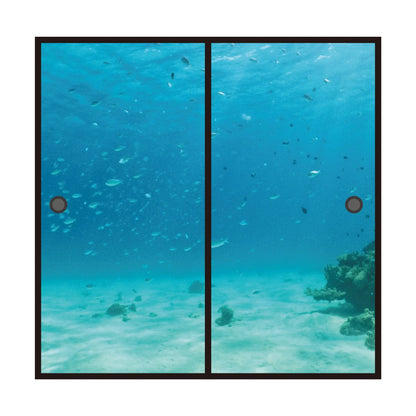 海模様 Seabed 襖紙 92cm×182cm 2枚入り 水貼りタイプ アサヒペン 自然 海 水平線 波 柄 和室 洋室 洋風 モダン インテリア sea-05F