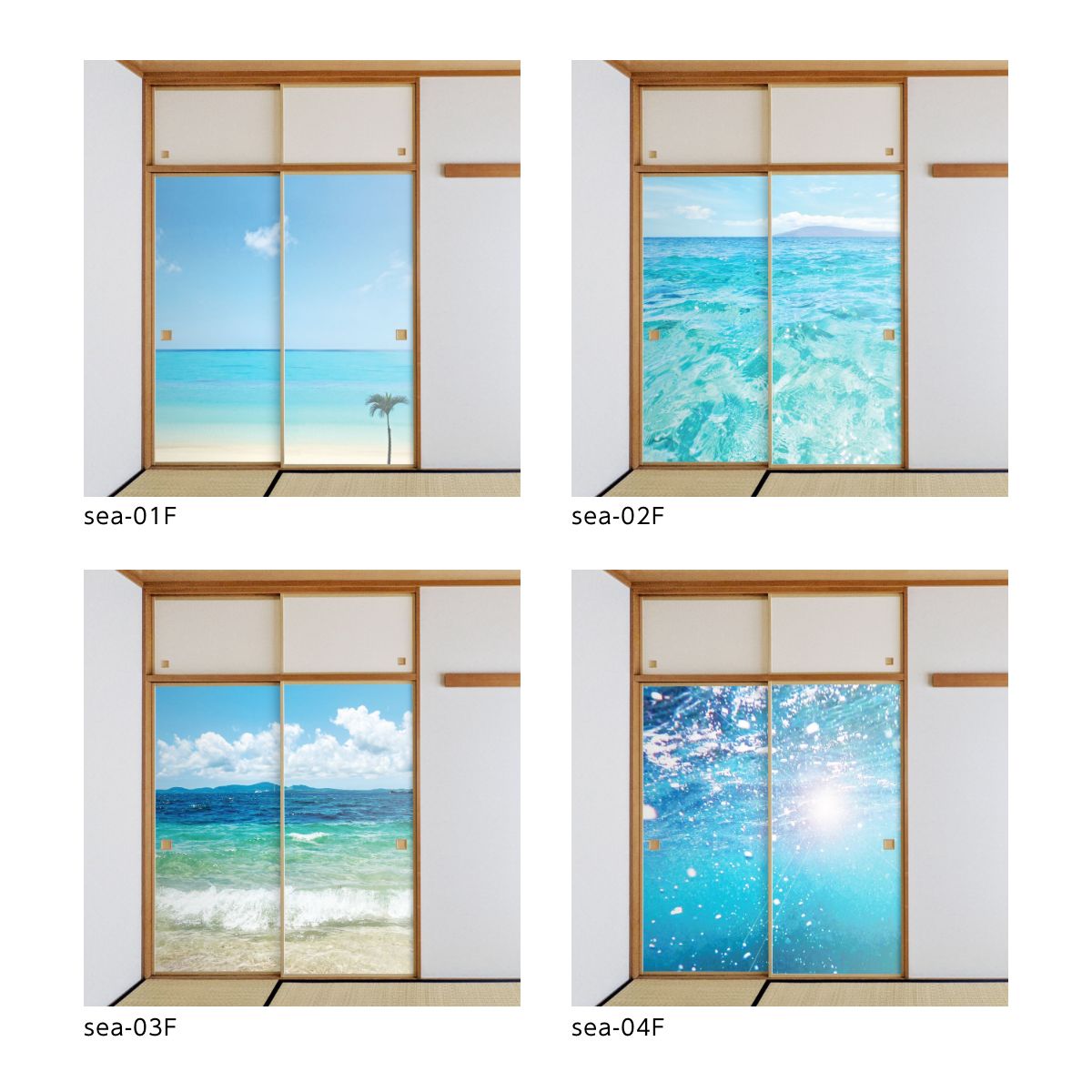 海模様 Wave splash 襖紙 92cm×182cm 2枚入り 水貼りタイプ アサヒペン
