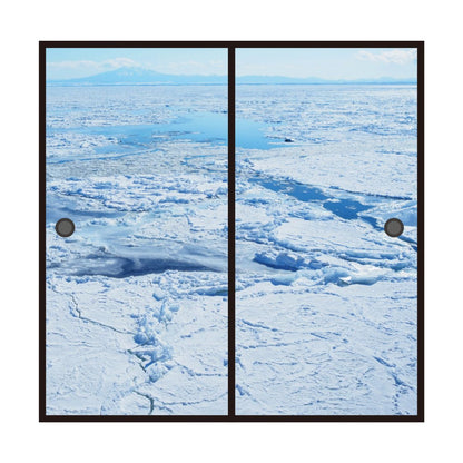 海模様 Ice floe 襖紙 92cm×182cm 2枚入り 水貼りタイプ アサヒペン 自然 海 水平線 波 柄 和室 洋室 洋風 モダン インテリア sea-10F