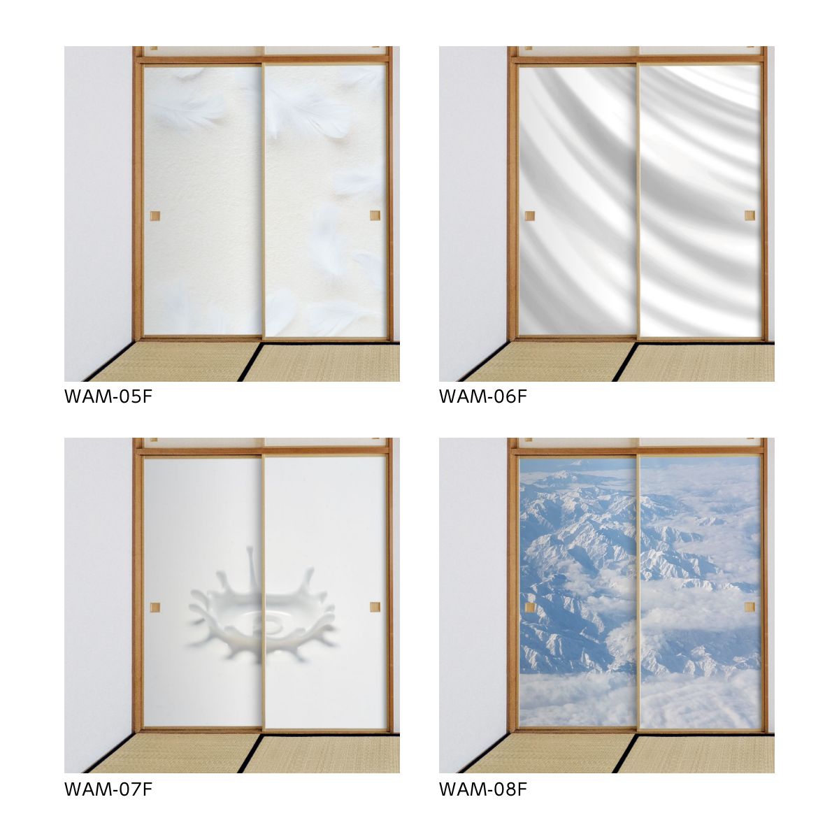 White Album White Silk Fusuma Paper 92cm x 182cm 2 Pieces Water Paste Type Asahipen Simple Design WAM-06F