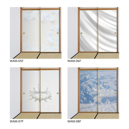 White Album White Silk Fusuma Paper 92cm x 182cm 2 Pieces Water Paste Type Asahipen Simple Design WAM-06F