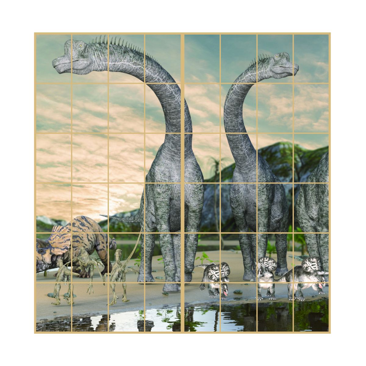 恐竜王国シリーズ 水辺 障子紙 92cm×184cm 2枚入り JP-012S のり貼りタイプ アサヒペン 恐竜 古代 迫力 柄 和室 洋室 洋風 モダン インテリア