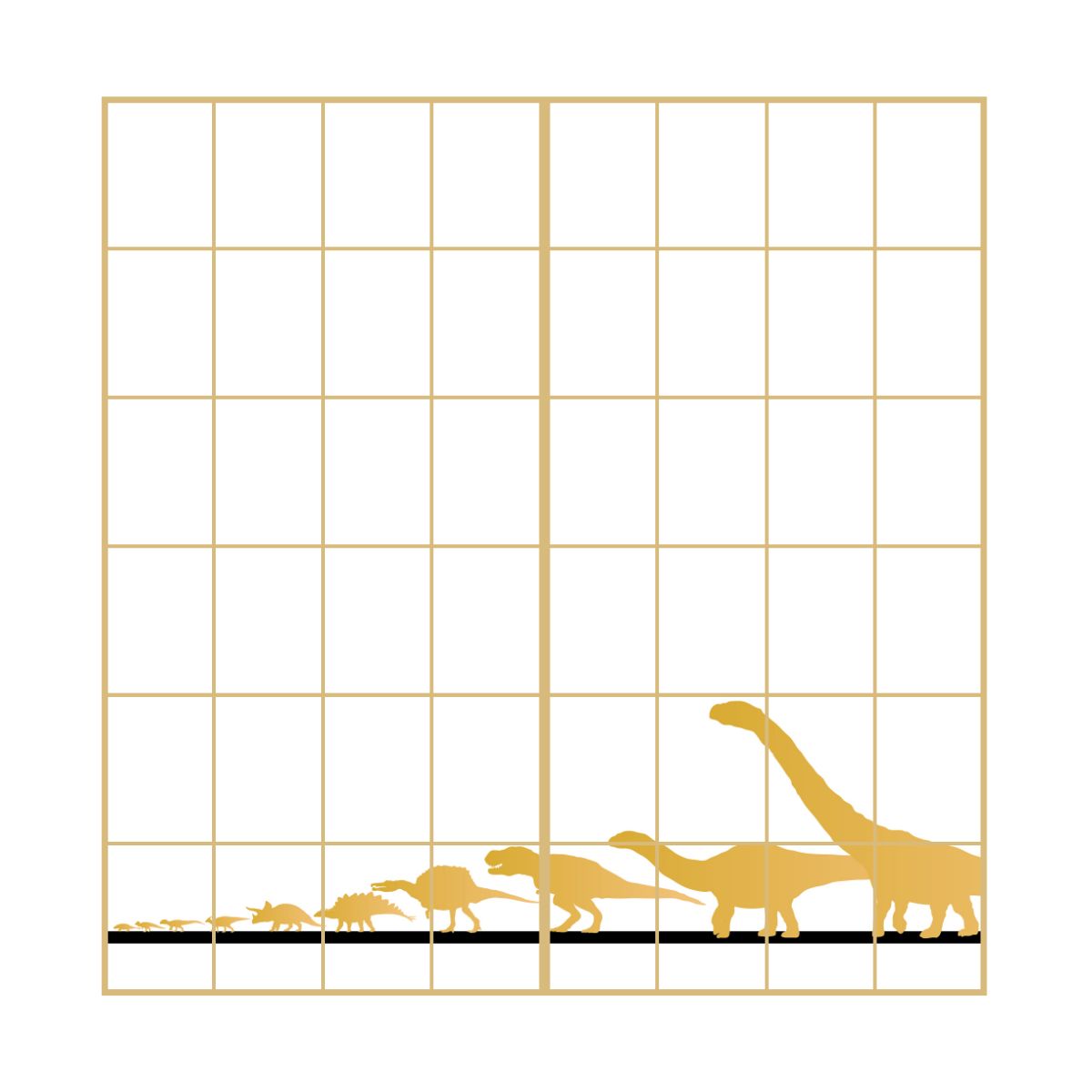 恐竜王国シリーズ シルエット　ライン 障子紙 92cm×184cm 2枚入り JP-022S のり貼りタイプ アサヒペン 恐竜 古代 迫力 柄 和室 洋室 洋風 モダン インテリア