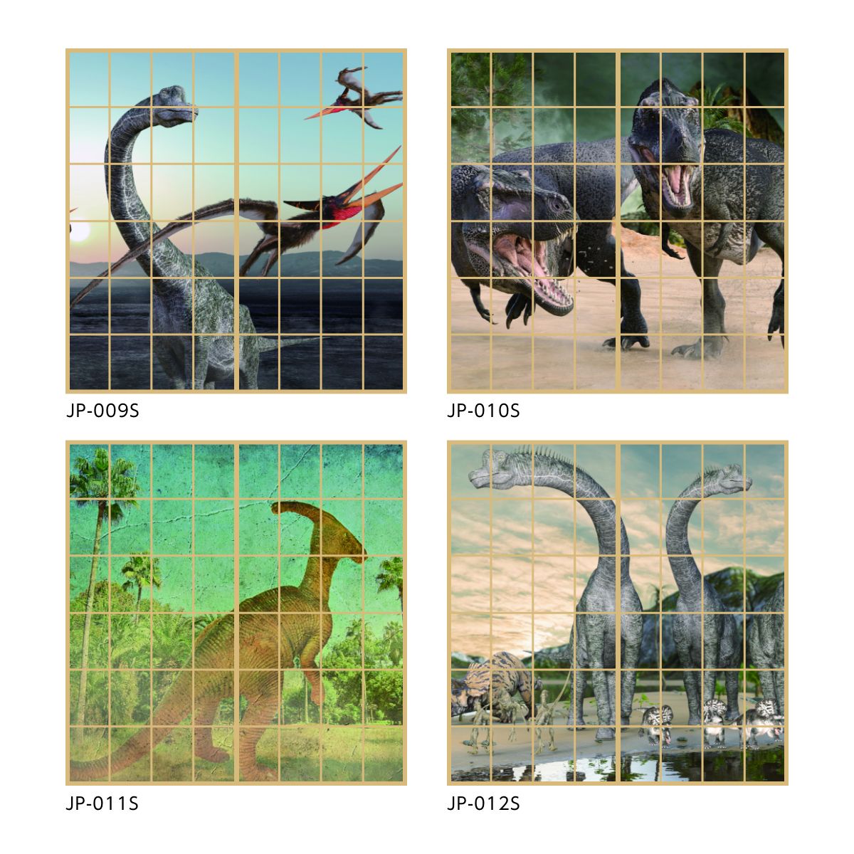 恐竜王国シリーズ 恐竜 水墨画1 障子紙 92cm×184cm 2枚入り JP-025S