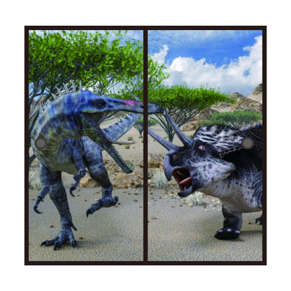 恐竜王国シリーズ トリケラトプス２ ふすま紙 92cm×184cm 2枚入り JP-015F 水貼りタイプ アサヒペン 恐竜 古代 迫力 柄 和室 洋室 洋風 モダン インテリア