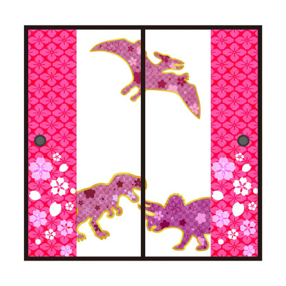 Dinosaur Kingdom Series Cherry Blossom Fusuma Paper 92cm x 184cm 2 pieces JP-032F Water Paste Type Asahipen Dinosaur Ancient Powerful Pattern Japanese Room Western Room Western Style Modern Interior