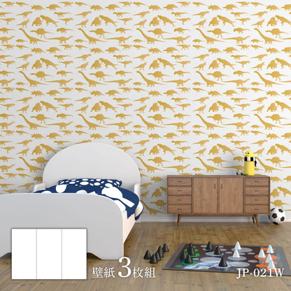 Dinosaur Kingdom Series Silhouette All-over Pattern Wall Paper 92cm x 262cm 3 pieces JP-021W Dinosaur Ancient Powerful Pattern Japanese Room Western Room Western Style Modern Interior