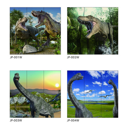 Dinosaur Kingdom Series Silhouette Color All Over Pattern Wall Paper 92cm x 262cm 3 Pieces JP-023W Dinosaur Ancient Powerful Pattern Japanese Room Western Room Western Style Modern Interior