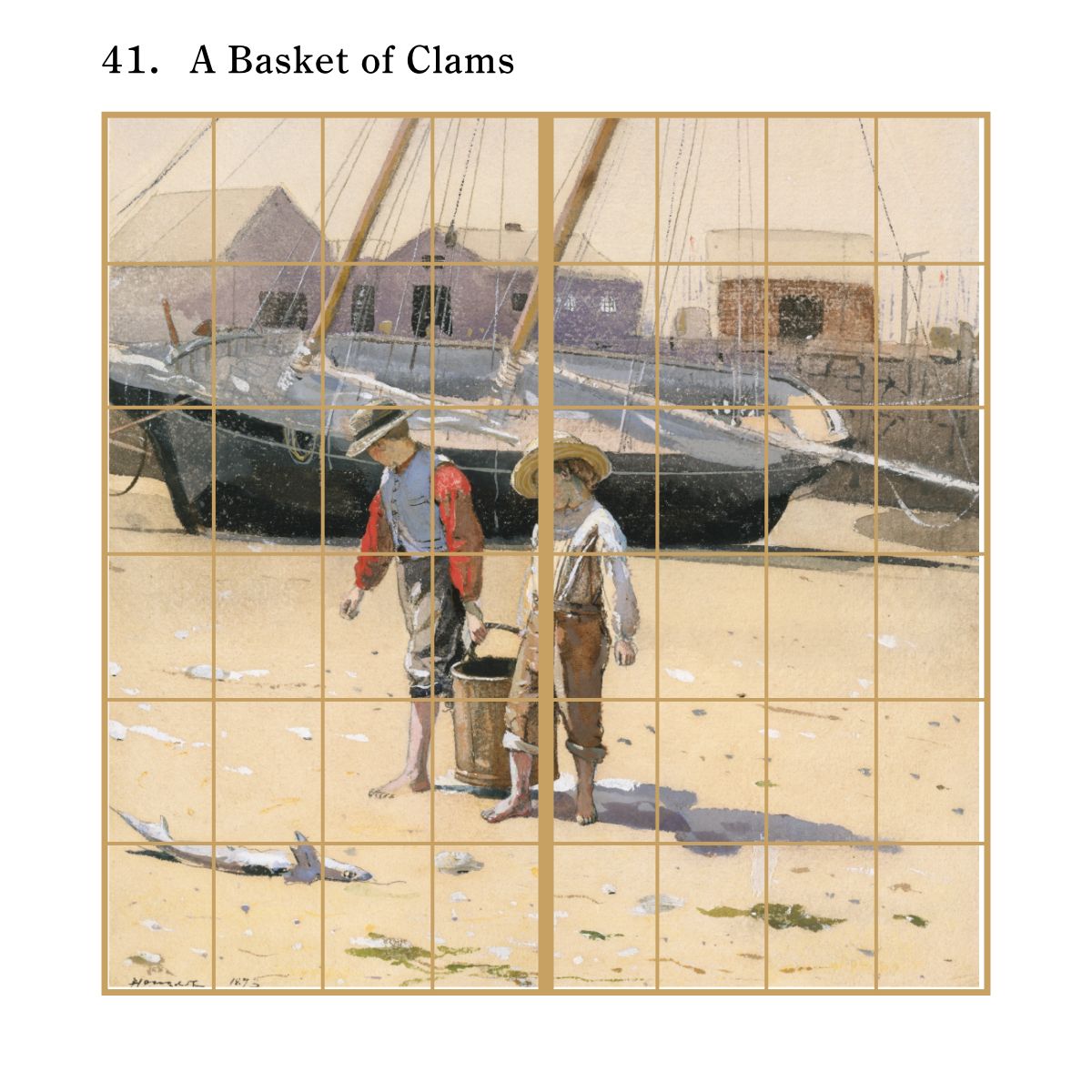 世界の名画 障子紙 ホーマー A Basket of Clams 2枚1組 水で貼るタイプ 幅91cm×長さ182cm 障子紙 アサヒペン WWA-041S