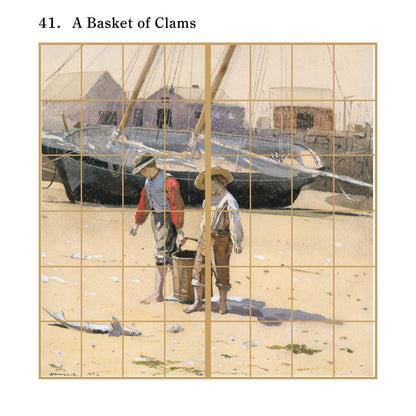 世界の名画 障子紙 ホーマー A Basket of Clams 2枚1組 水で貼るタイプ 幅91cm×長さ182cm 障子紙 アサヒペン WWA-041S