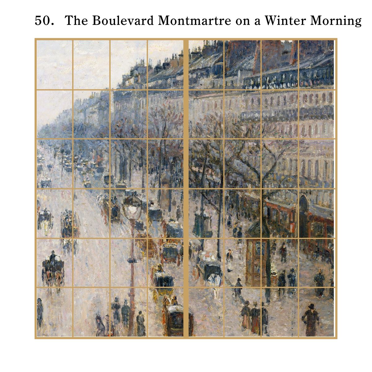 世界の名画 障子紙 ピサロ The Boulevard Montmartre on a Winter Morning 2枚1組 水で貼るタイプ 幅91cm×長さ182cm 障子紙 アサヒペン WWA-050S