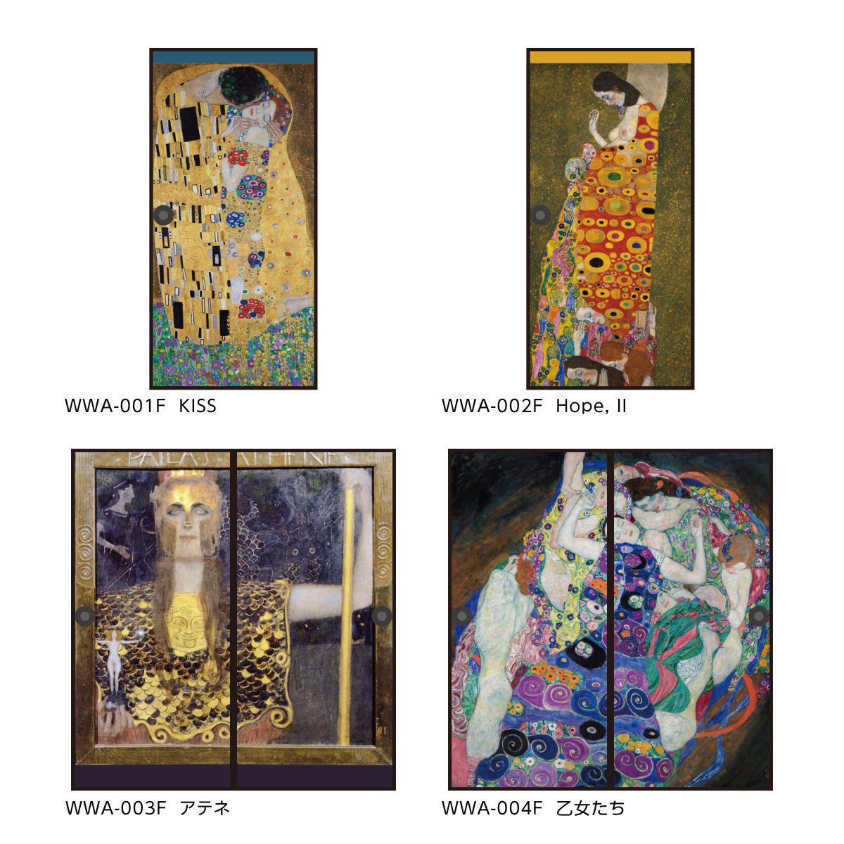 World Famous Paintings Fusuma Paper Gustav Klimt Maidens Set of 2 Paste with Water Type Width 91cm x Length 182cm Fusuma Paper Asahipen WWA-004F